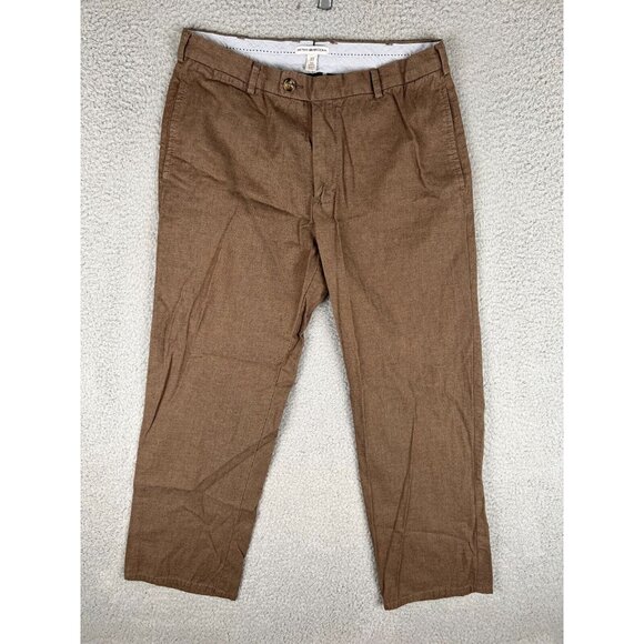 Peter Millar Pants Mens 33 (Fits 30x29) Brown Flat Front Casual Chino Comfy - Picture 1 of 9